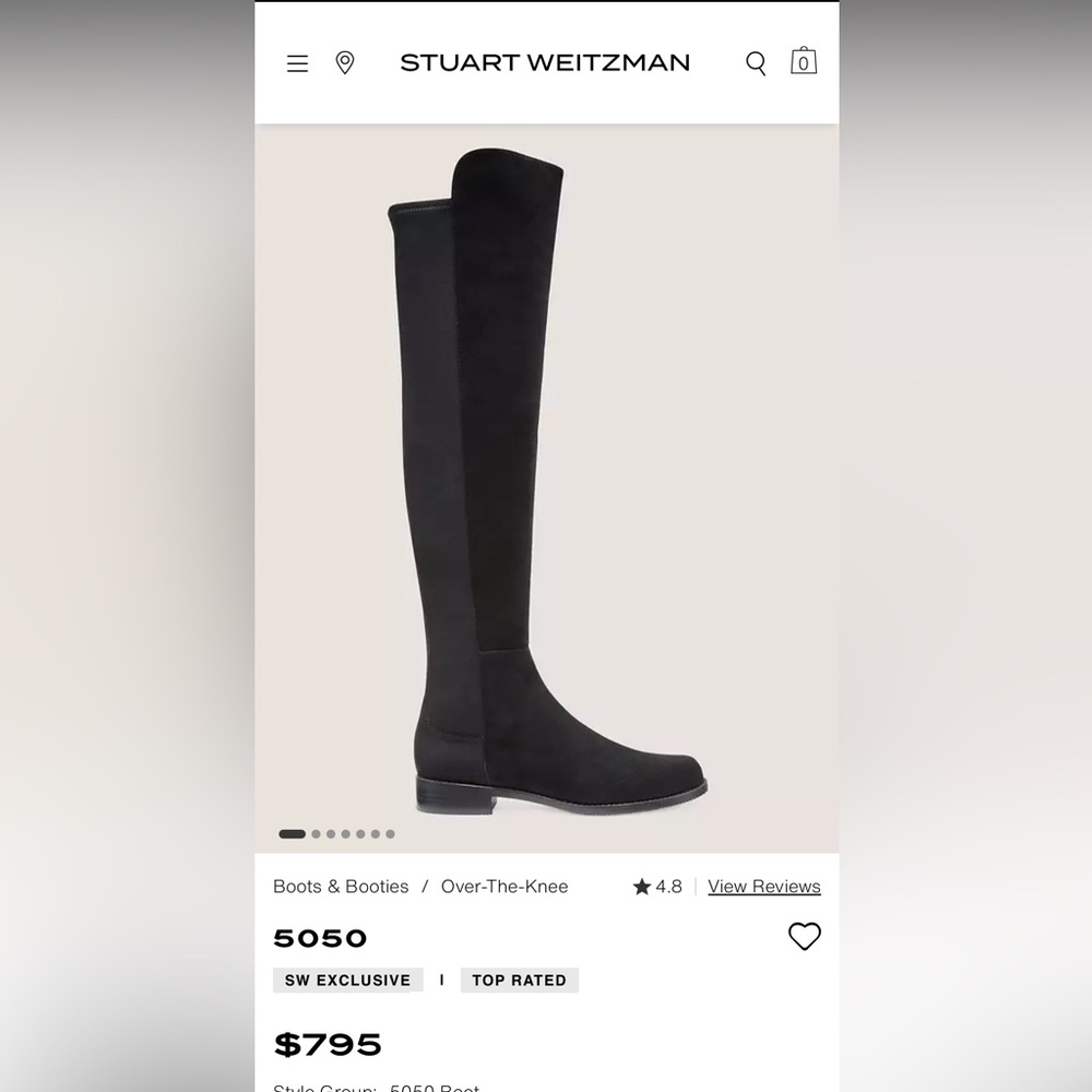 Stuart Weitzman over the knee 50/50 boot. Size 5 1/2.